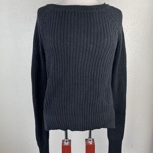 NWT J.J. Basics Black Long Sleeve Sweater Size L